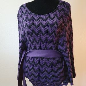Venus Black & Purple Zigzag Knit Sweater